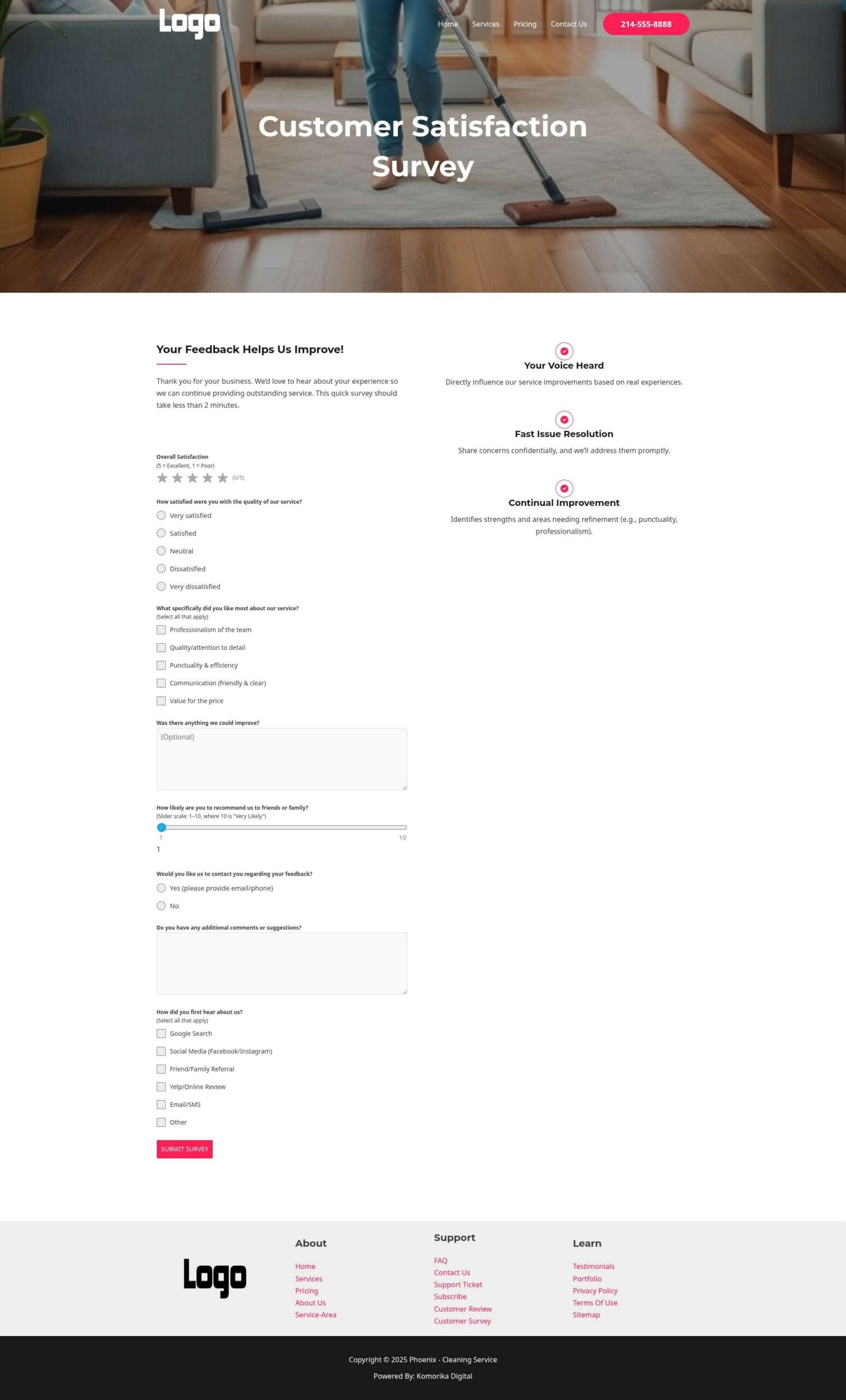 Customer Survey - Phoenix - Ruby - Cleaning Service