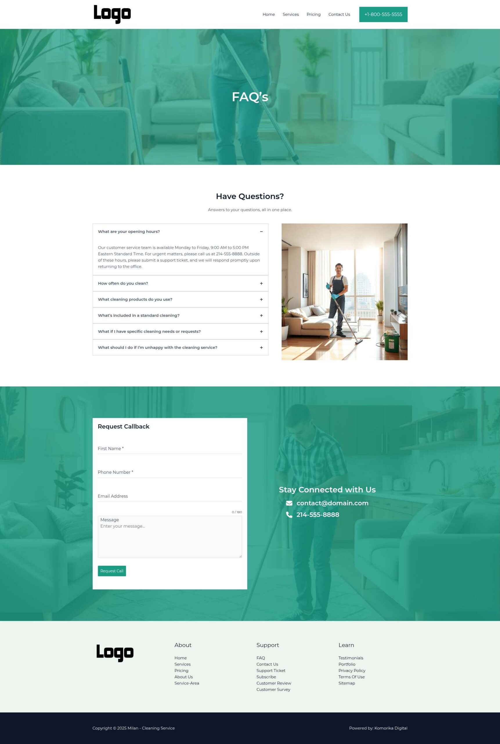 FAQ - Milan - Emerald - Cleaning Service