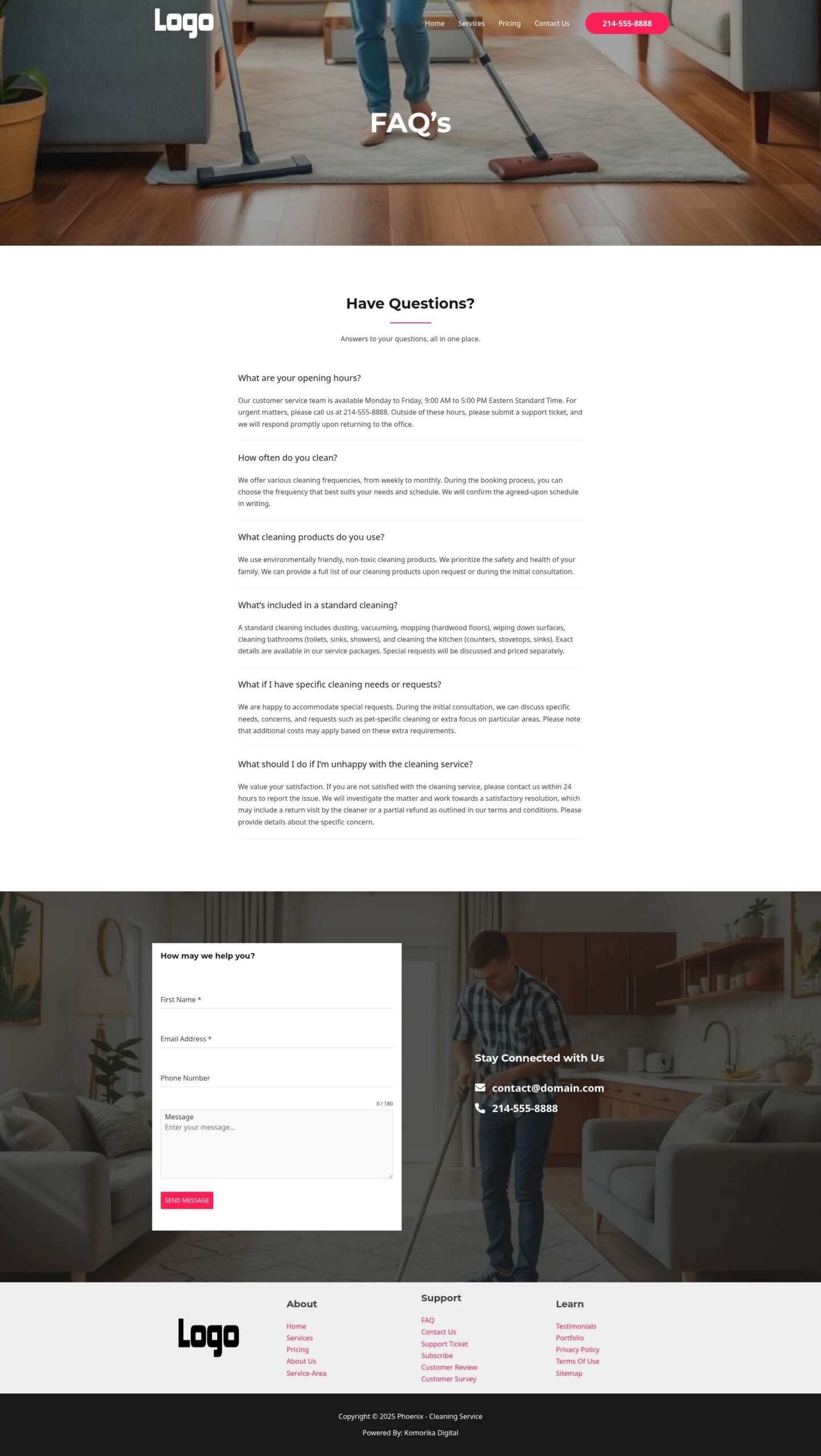 FAQ - Phoenix - Ruby - Cleaning Service