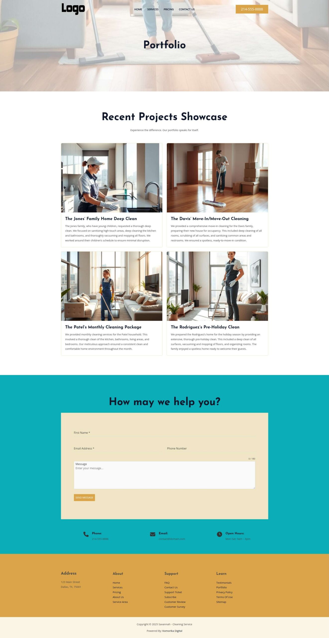 Portfolio - Savannah - Amber - Cleaning Service
