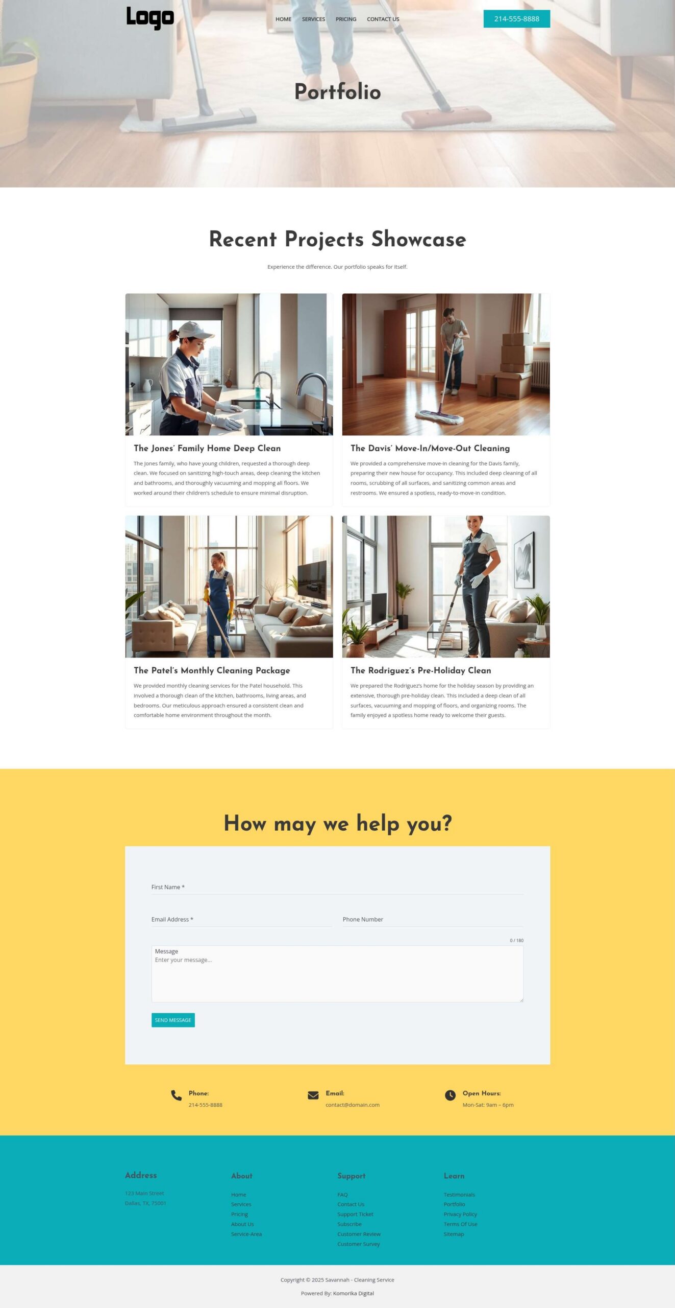 Portfolio - Savannah - Emerald - Cleaning Service