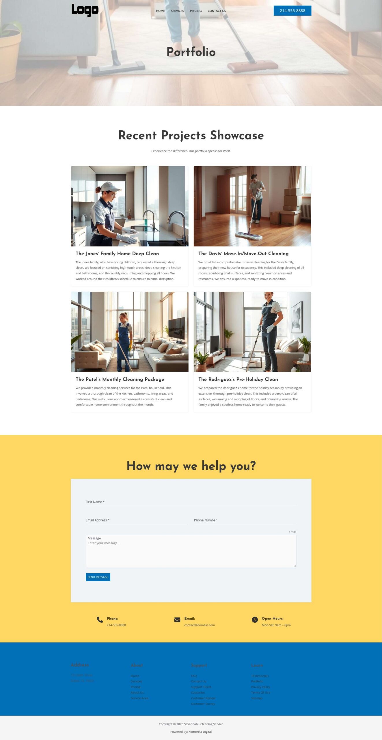 Portfolio - Savannah - Sapphire - Cleaning Service