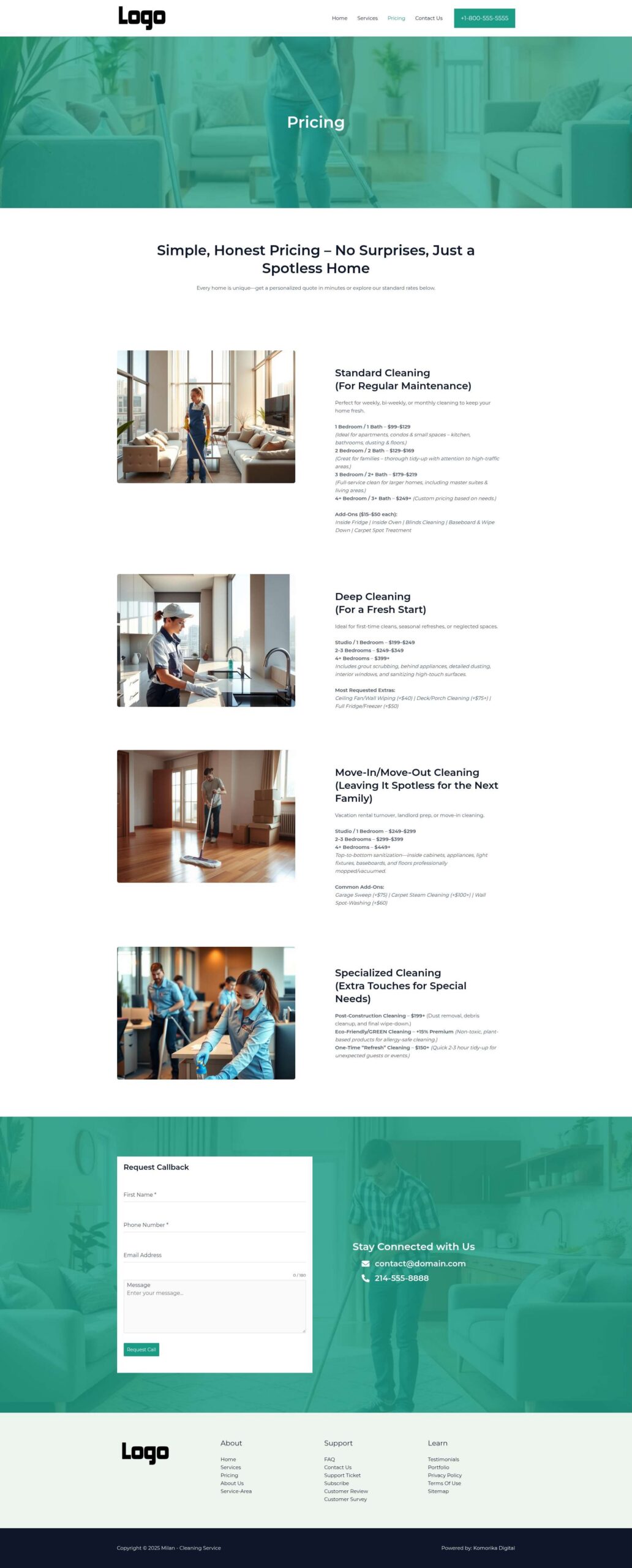Pricing - Milan - Emerald - Cleaning Service
