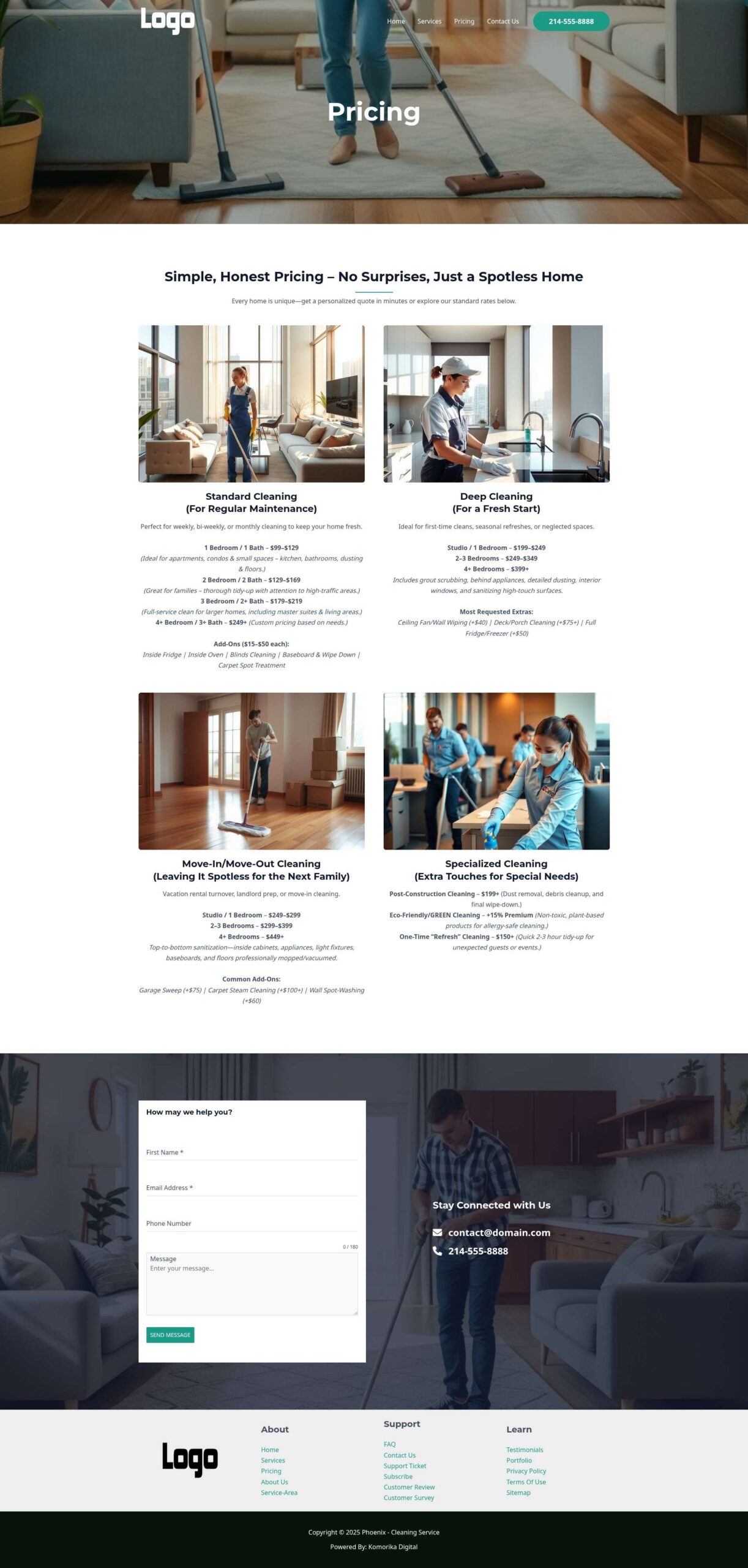 Pricing - Phoenix - Emerals - Cleaning Service