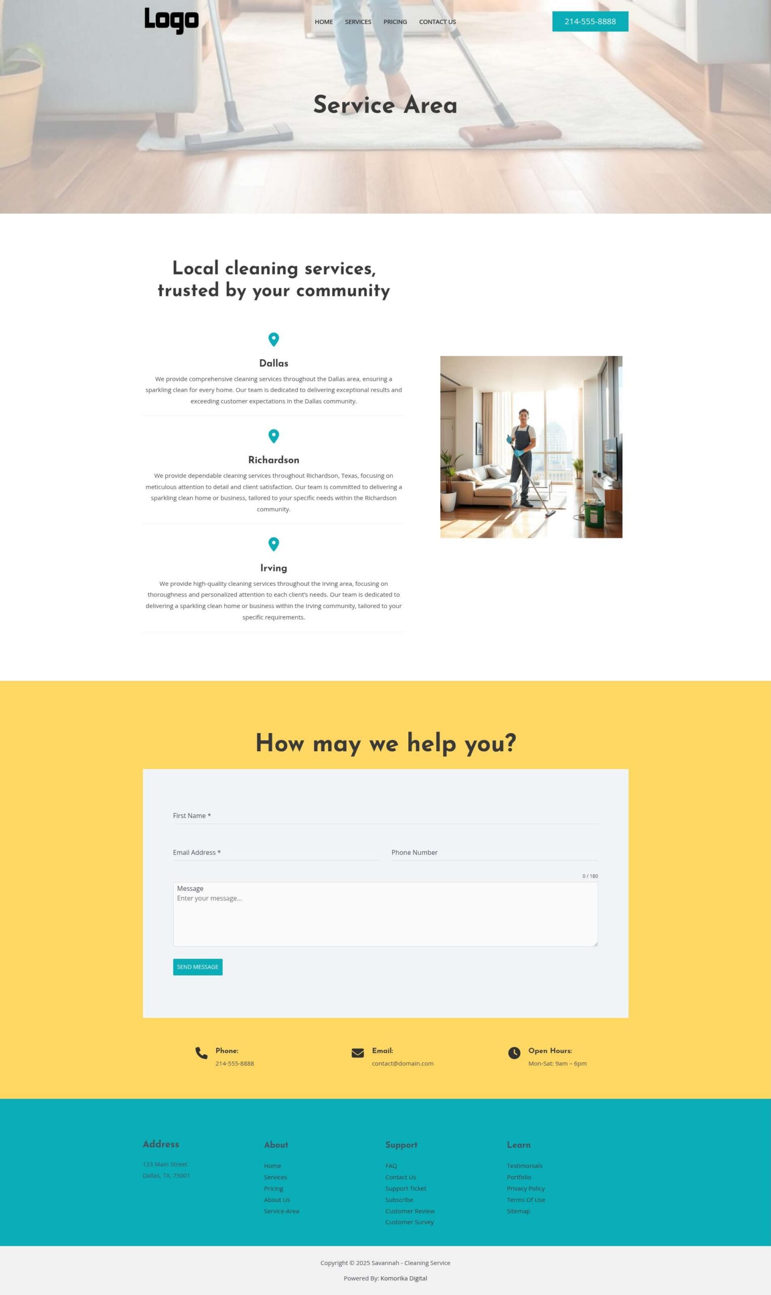 Service Area - Savannah - Emerald - Cleaning Service