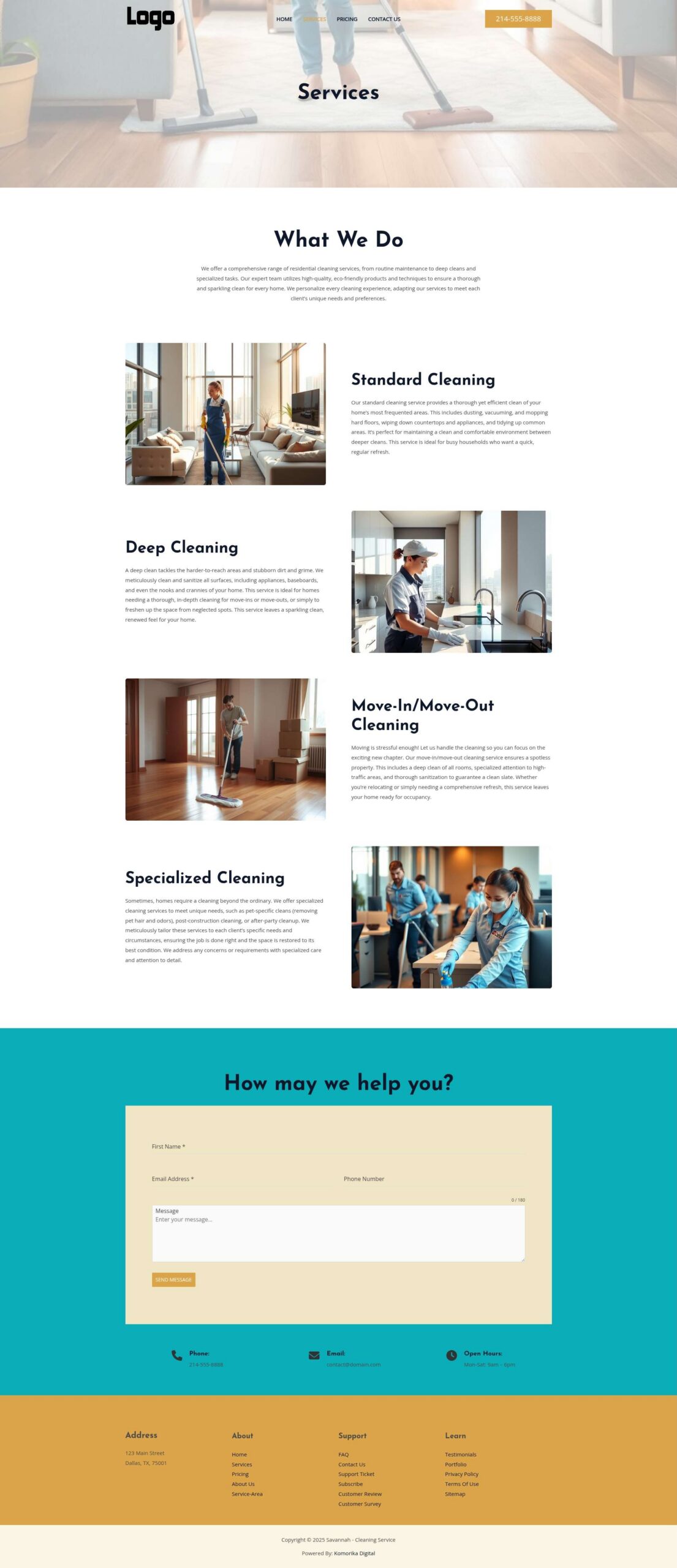 Services - Savannah - Amber - Cleaning Service