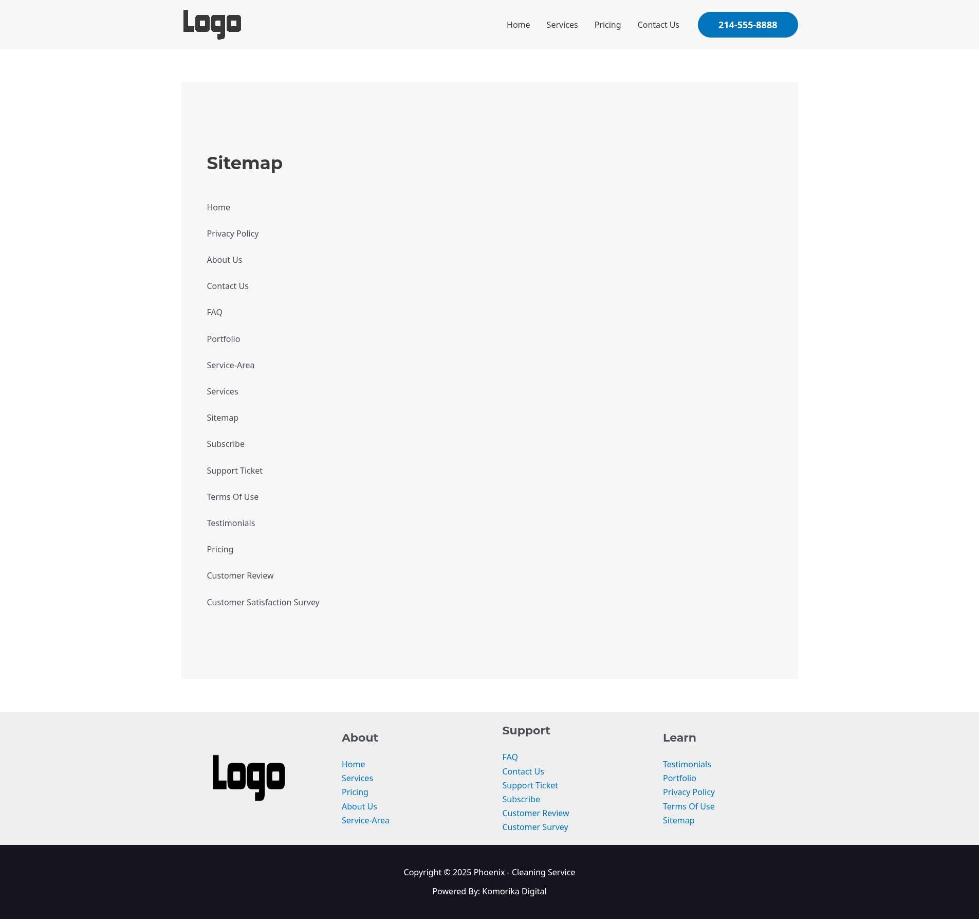 Sitemap - Phoenix - Sapphire - Cleaning Service