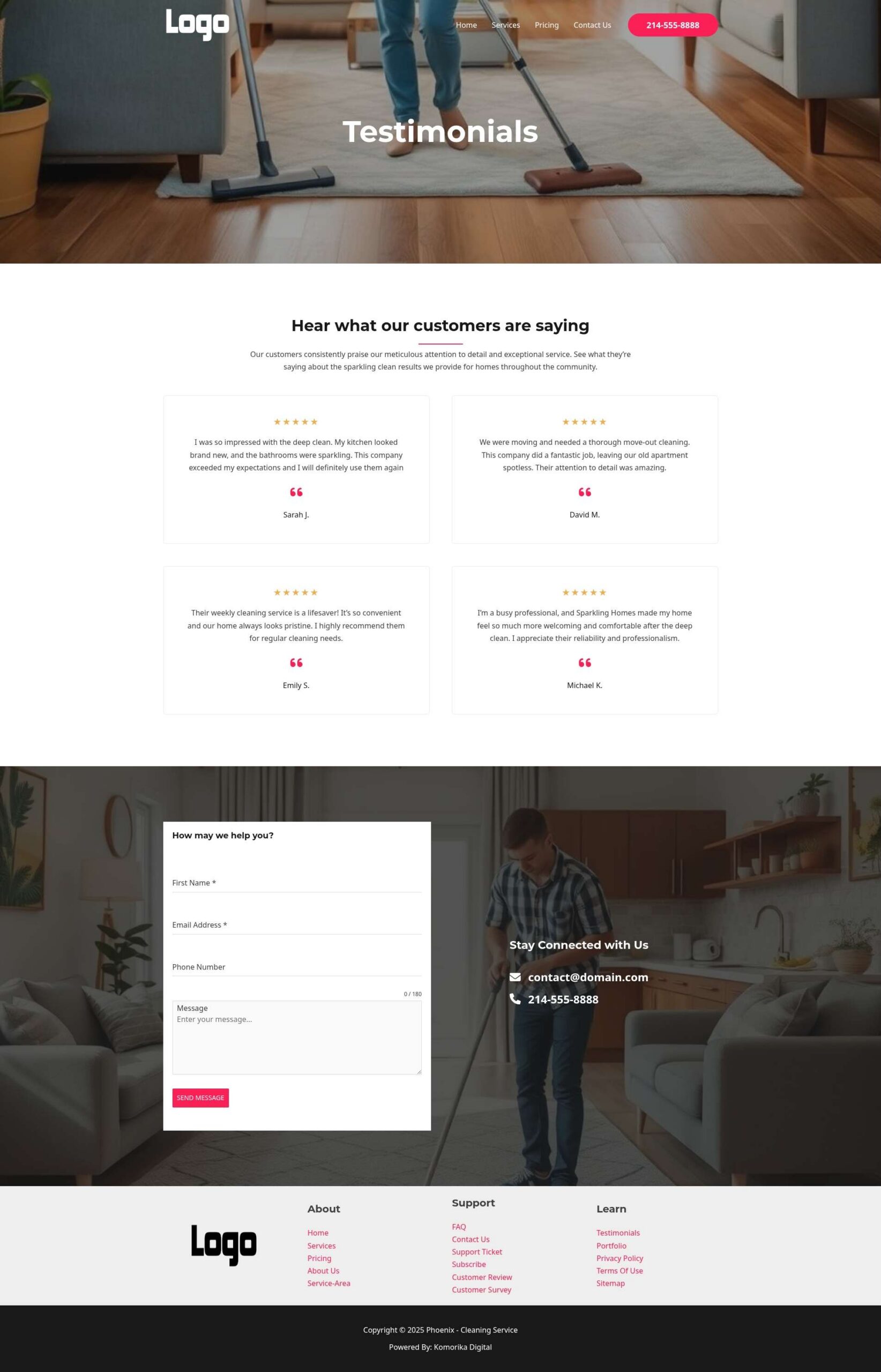Testimonials - Phoenix - Ruby - Cleaning Service